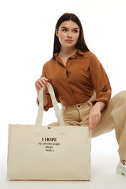 Zoozie Bags Bolsa Tote de Lona Crema